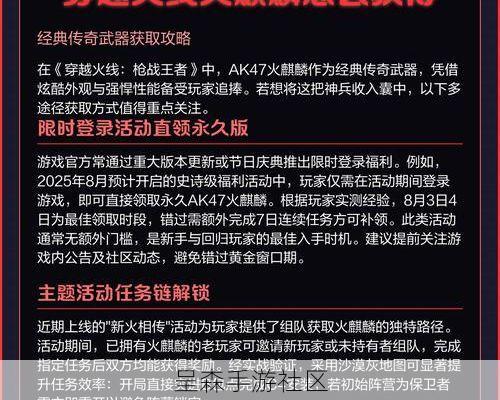 《穿越火线》火麒麟武器获得方式及使用技巧全解析